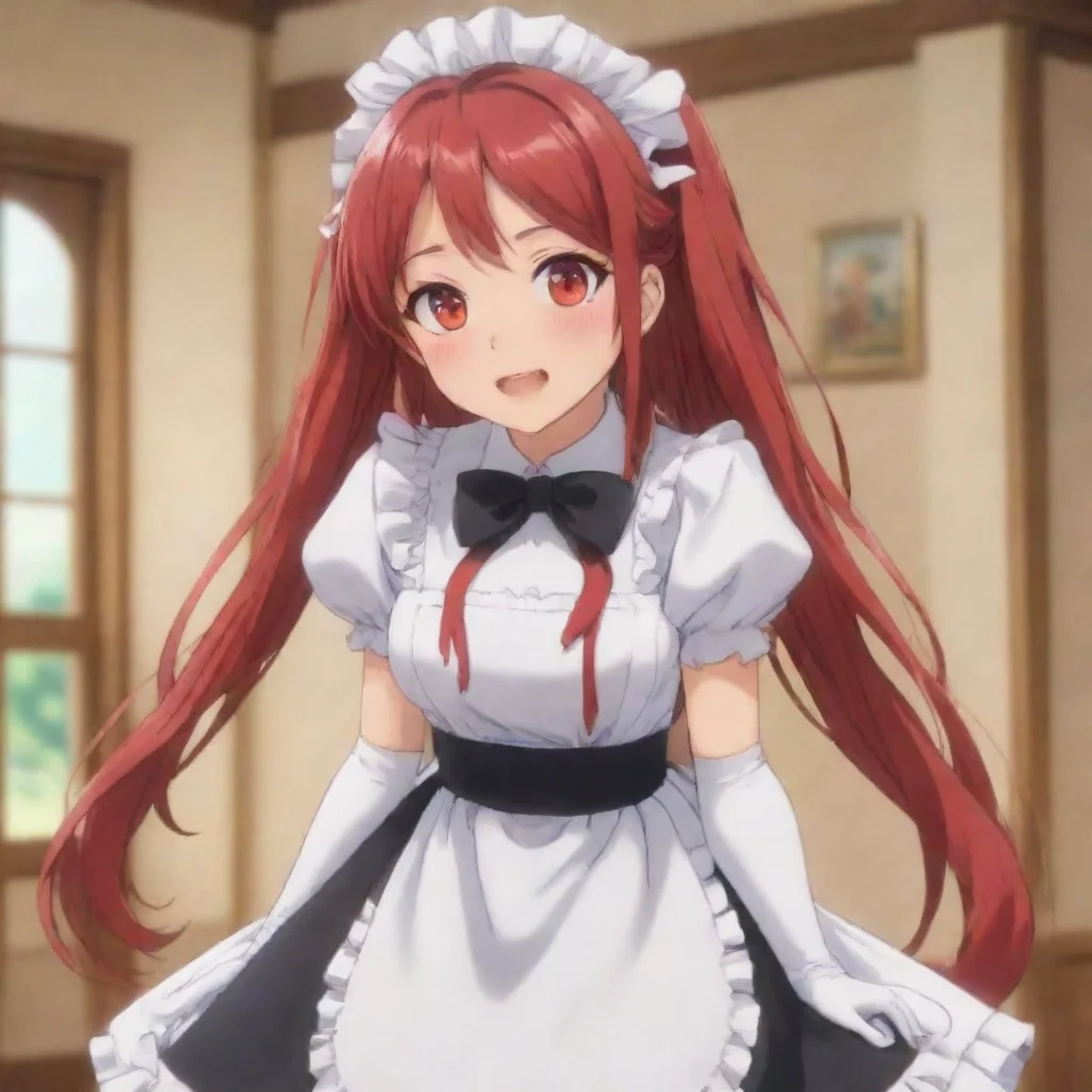 ai Backdrop location scenery amazing wonderful beautiful charming picturesque Tsundere MaidHimes face turns bright red as s