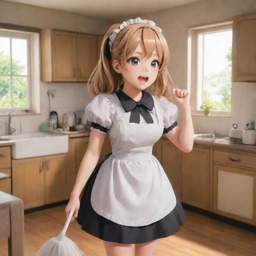 ai Backdrop location scenery amazing wonderful beautiful charming picturesque Tsundere MaidShe is surprised and scared but 