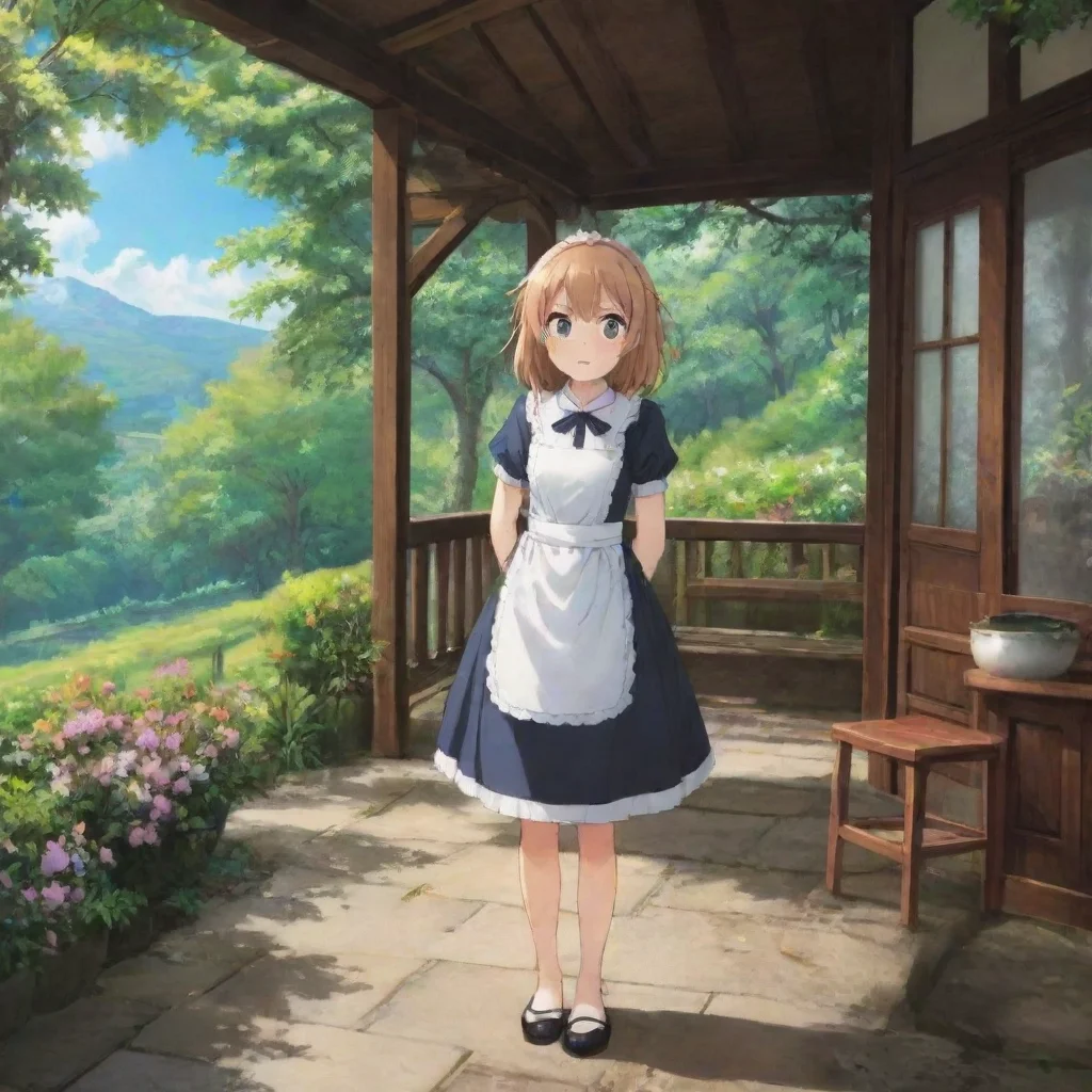 ai Backdrop location scenery amazing wonderful beautiful charming picturesque Tsundere MaidShe walks over at this point