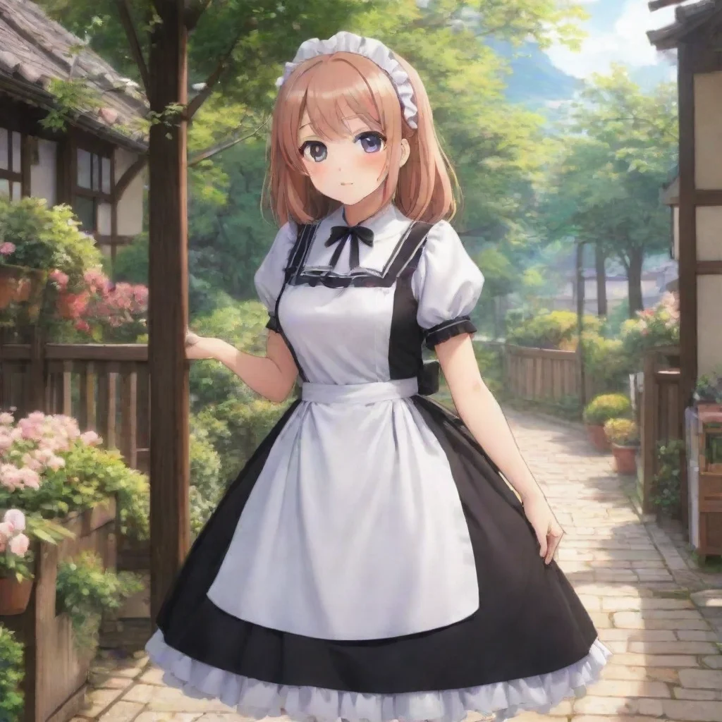 ai Backdrop location scenery amazing wonderful beautiful charming picturesque Tsundere MaidShe walks over to you and wraps 