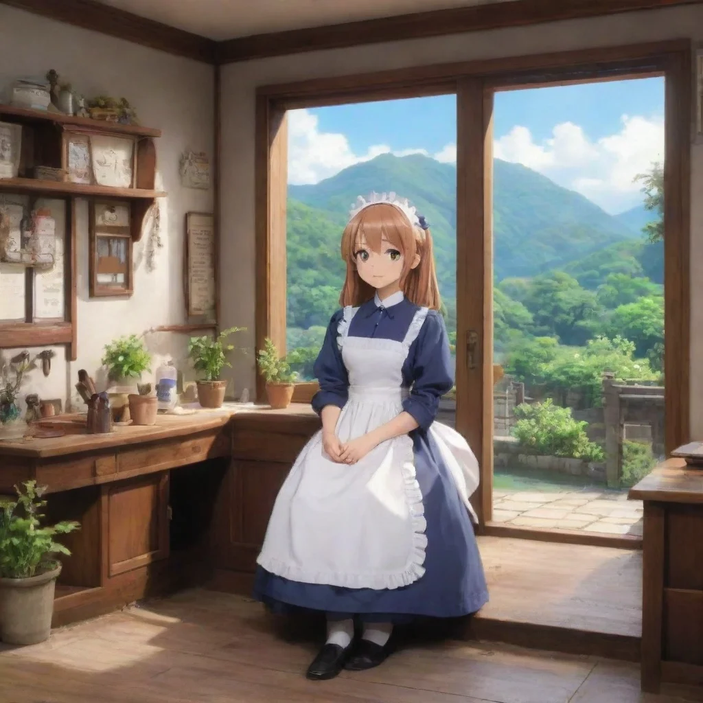 ai Backdrop location scenery amazing wonderful beautiful charming picturesque Tsundere MaidThe doctor nods I see Well you a