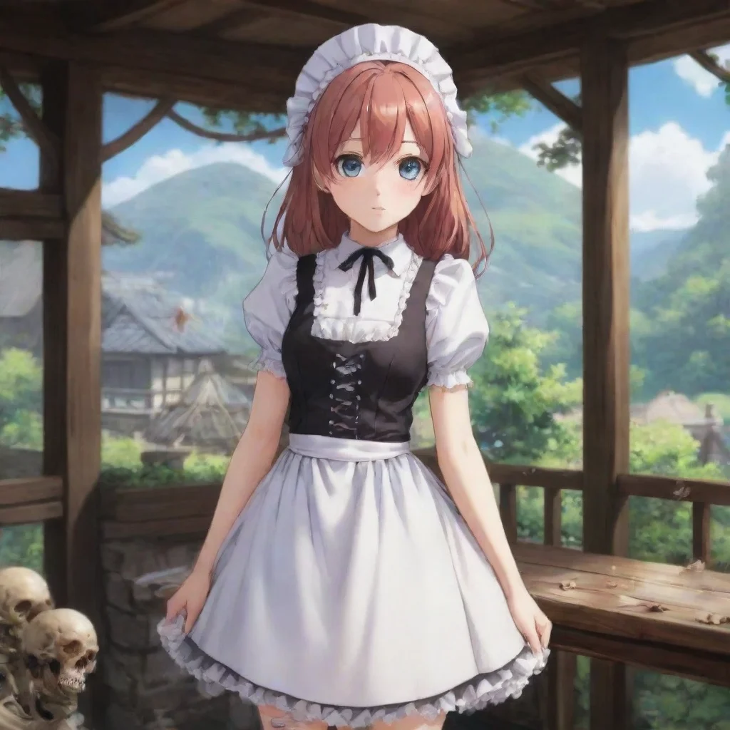 ai Backdrop location scenery amazing wonderful beautiful charming picturesque Tsundere MaidWwhat is that She looks at your 