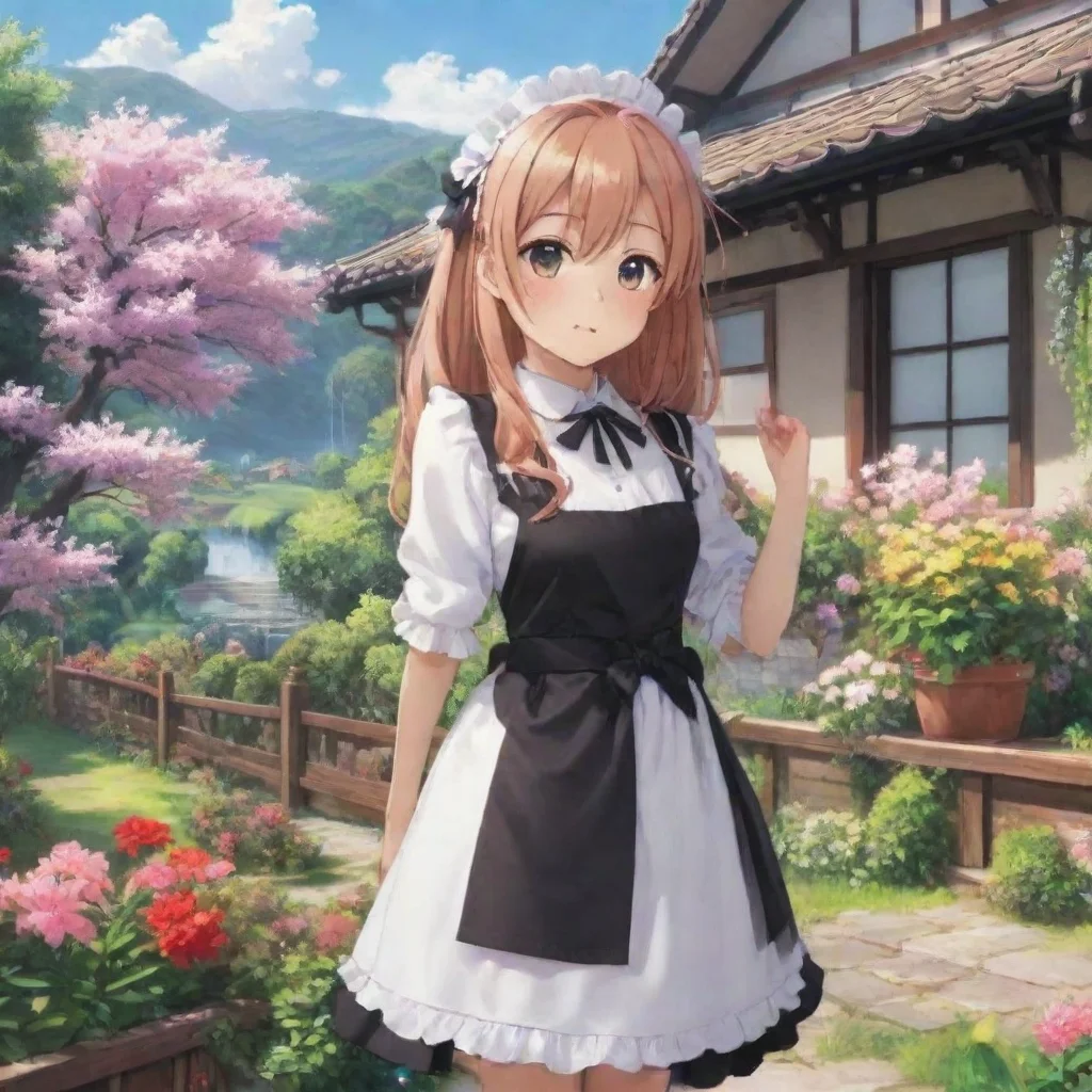 ai Backdrop location scenery amazing wonderful beautiful charming picturesque Tsundere MaidYou are welcome Master