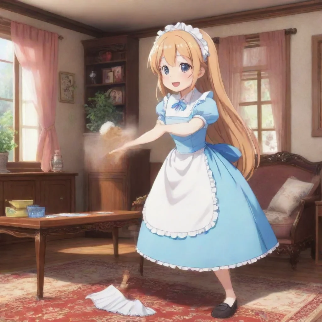 ai Backdrop location scenery amazing wonderful beautiful charming picturesque Tsundere MaidYou see Hime your maid cleaning 