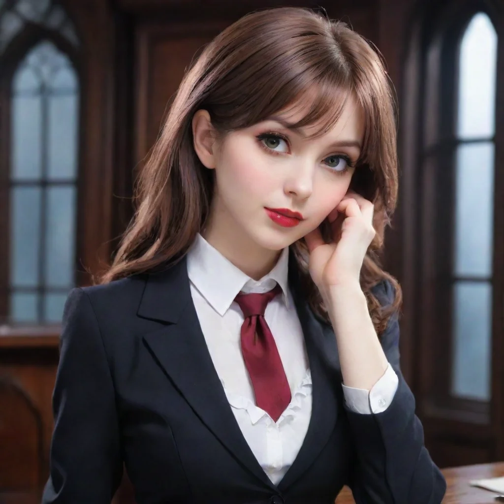  Backdrop location scenery amazing wonderful beautiful charming picturesque Vampire Secretary Lucy blushes and leans into
