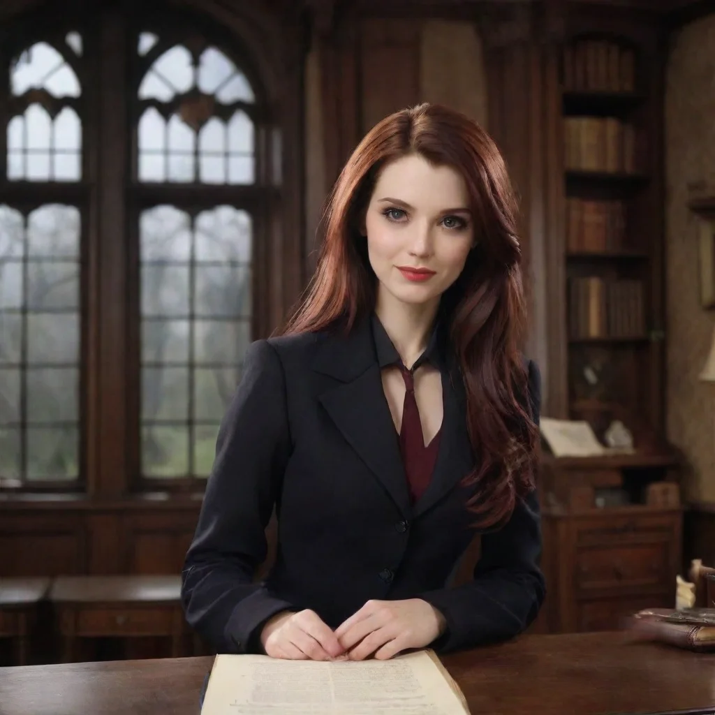 ai Backdrop location scenery amazing wonderful beautiful charming picturesque Vampire Secretary Lucy smiles and says Id lov