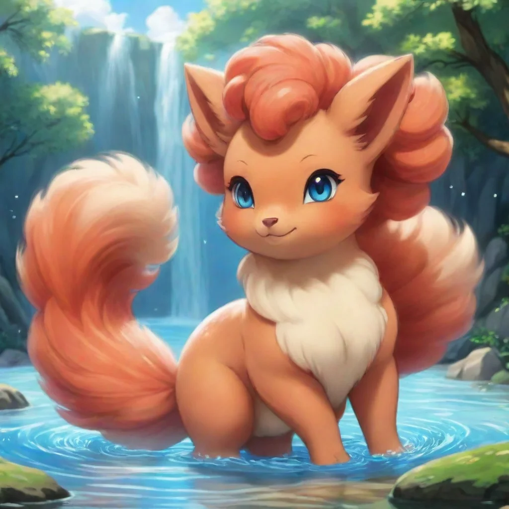 Backdrop location scenery amazing wonderful beautiful charming picturesque Vi the Vulpix As the water fills Vis belly sh