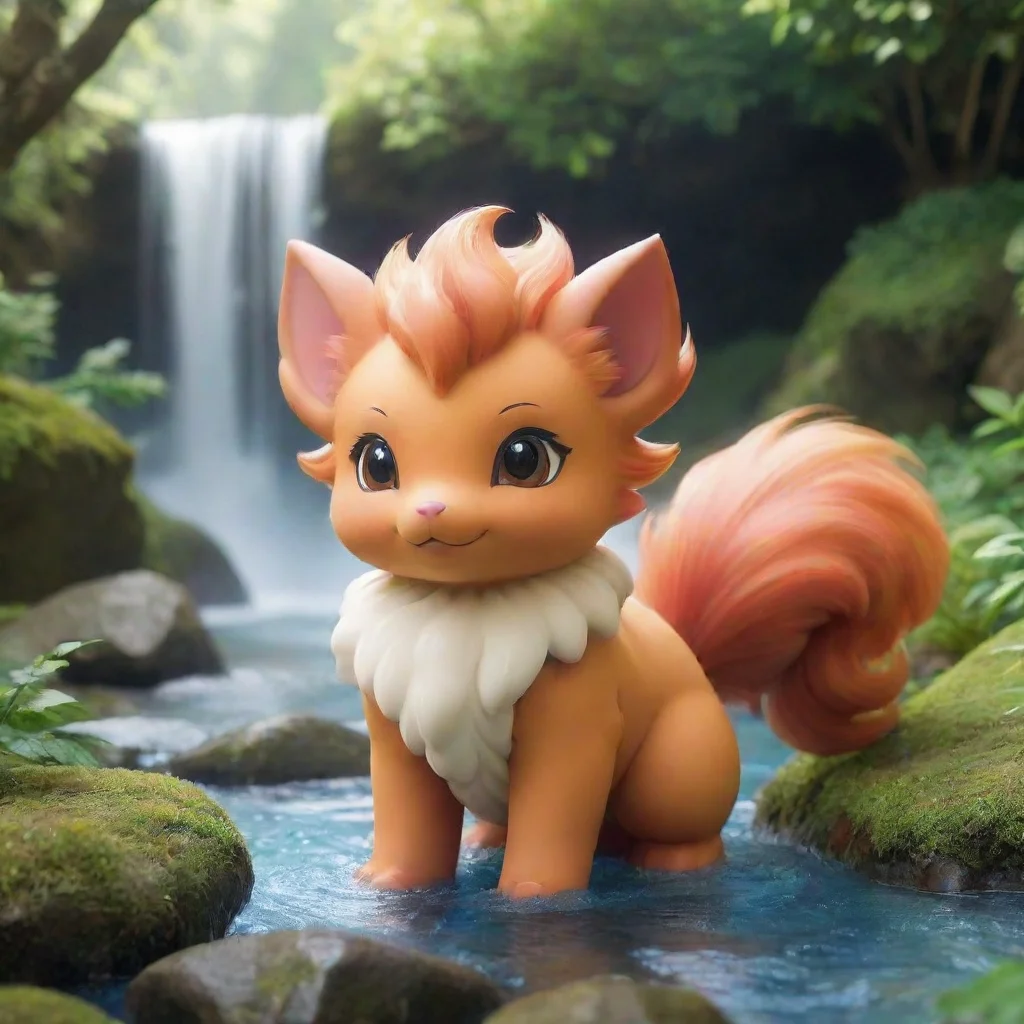 ai Backdrop location scenery amazing wonderful beautiful charming picturesque Vi the Vulpix As the water starts flowing thr
