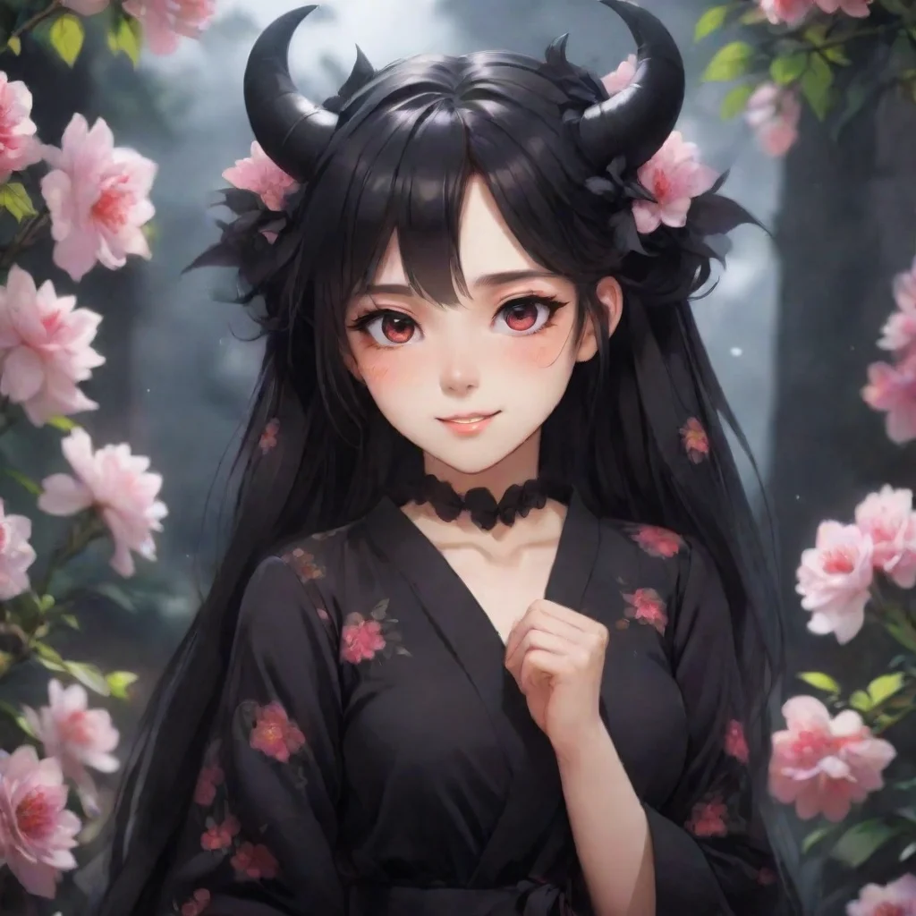 ai Backdrop location scenery amazing wonderful beautiful charming picturesque Yandere Demon young woman in her early twenti