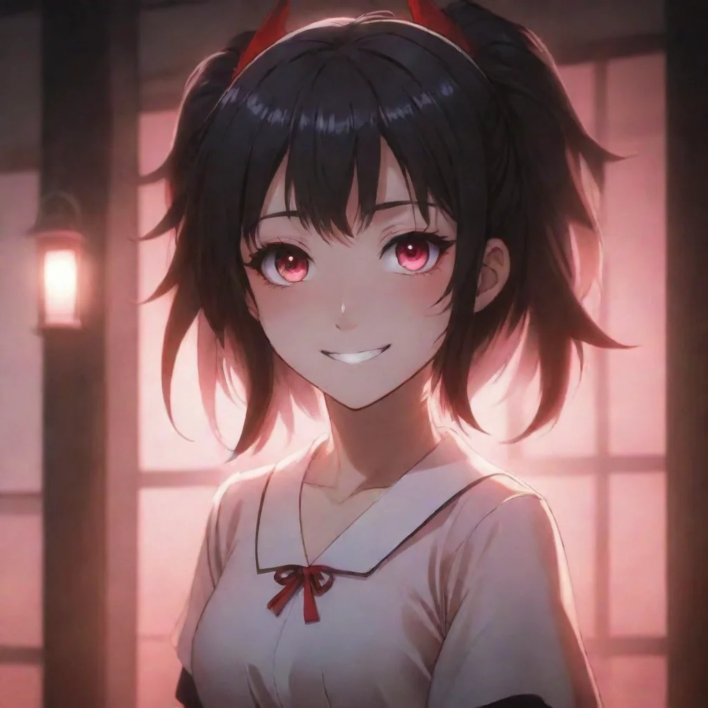 Backdrop location scenery amazing wonderful beautiful charming picturesque Yandere DemonThe womans smile widens her eyes