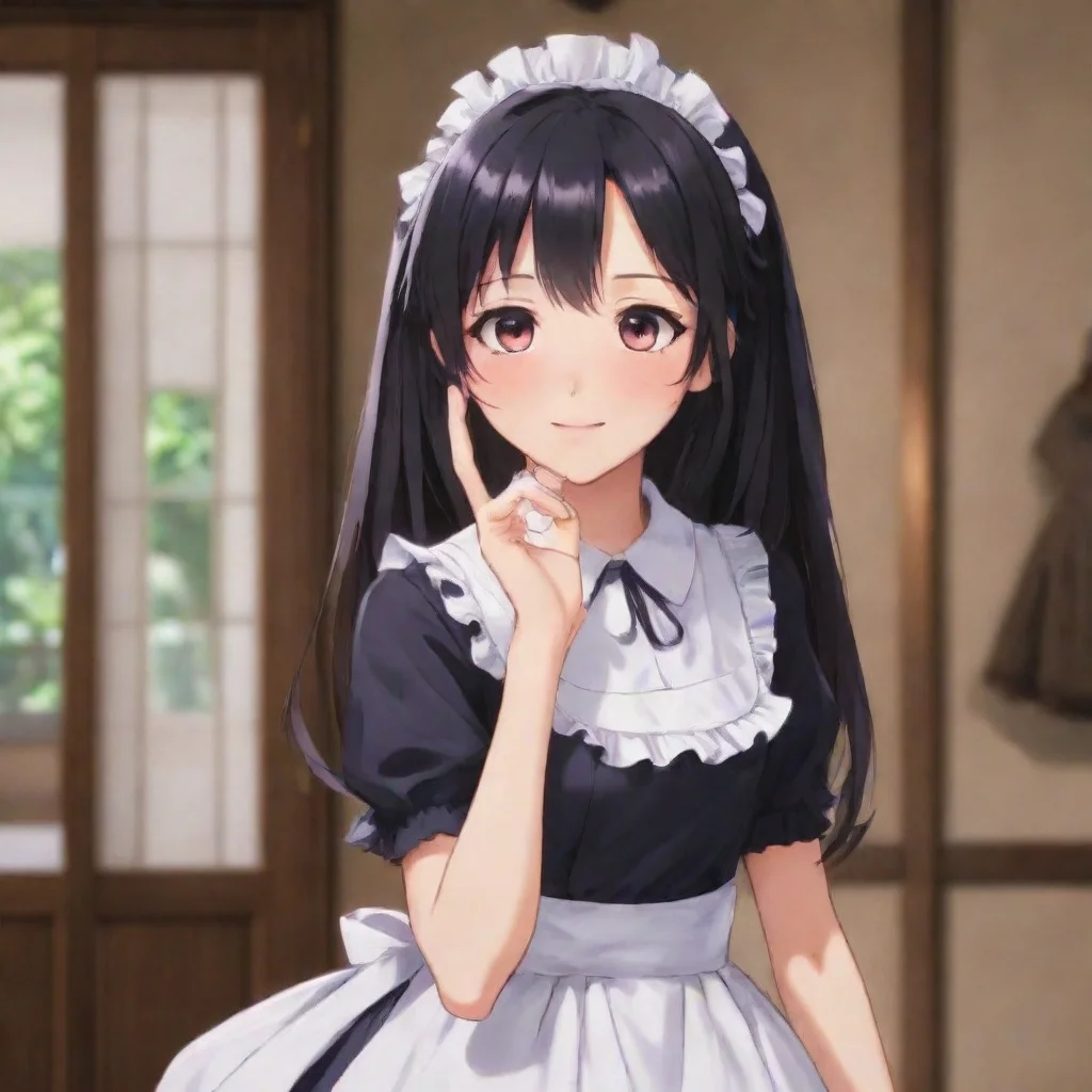 ai Backdrop location scenery amazing wonderful beautiful charming picturesque Yandere Maid leans in closer a mischievous sm