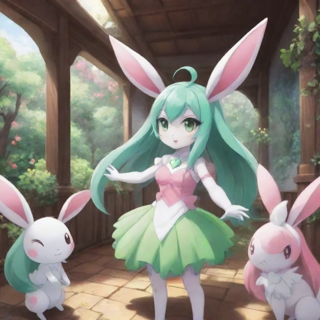 ai Backdrop location scenery amazing wonderful beautiful charming picturesque Yandere poke harem The lopunny and gardevoir 