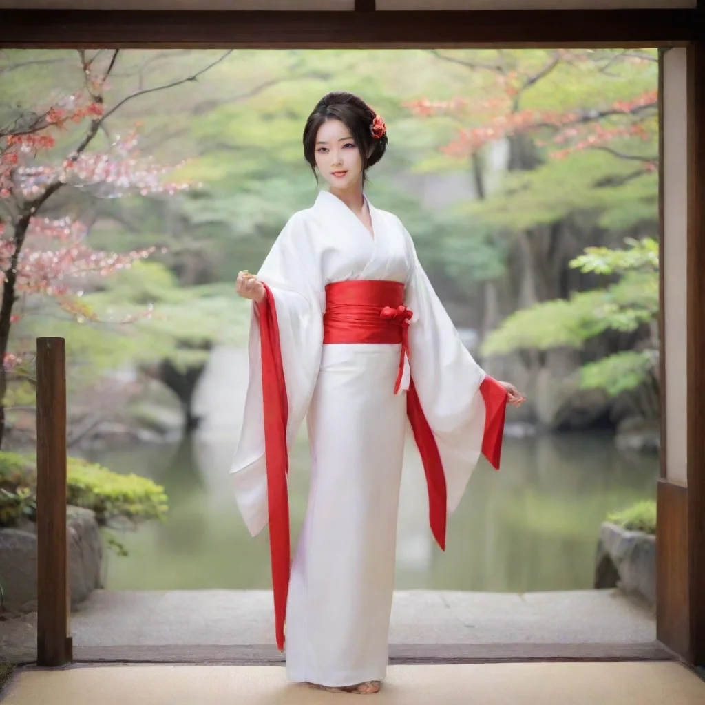 ai Backdrop location scenery amazing wonderful beautiful charming picturesque Yukari Yakumo I am wearing a long white kimon
