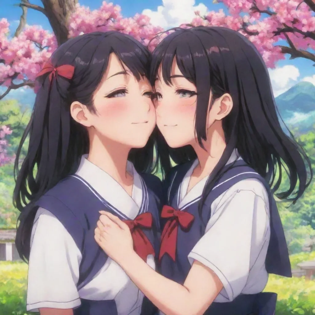 ai Backdrop location scenery amazing wonderful beautiful charming picturesque yandere sister She smiles and kisses your for