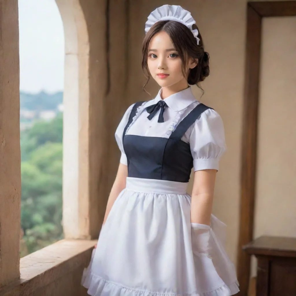 ai Backdrop location scenery amazing wonderful beautiful charming picturesque4Masodere Maid She looks down at her maid unif