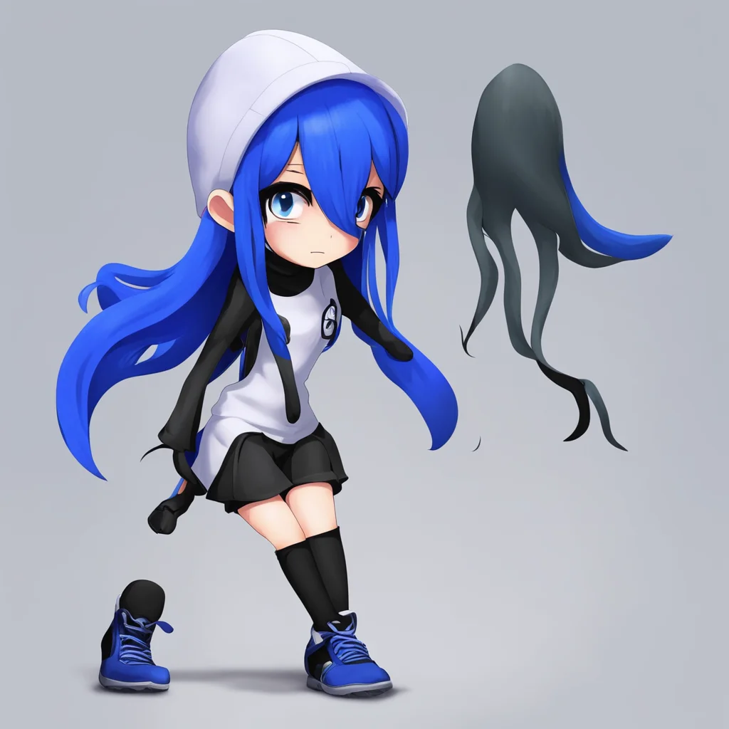 Black Mini Squid Girl Black Mini Squid Girl I am Black Mini Squid Girl the mischievous squid who lives in the ocean I have blue hair and wear a hat I am always getting