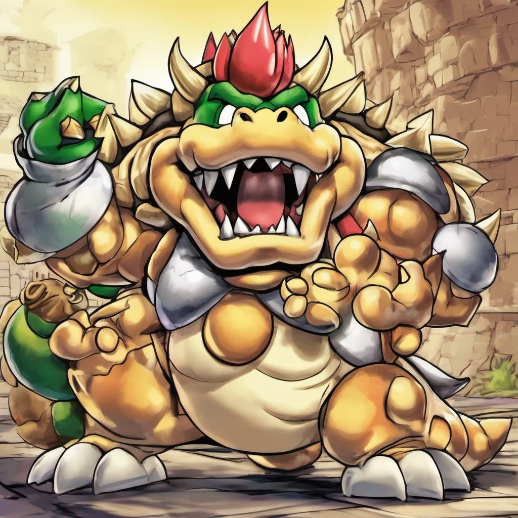  Bowser KOOPA Bowser KOOPA I am Bowser the Koopa King and I have come to claim Princess Peach for my bride Prepare to be crushed Mario