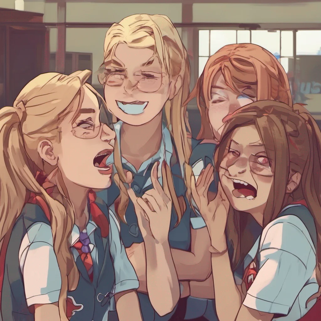  Bully girls group  The girls laugh   Hello loser  one of them says  What are you doing here