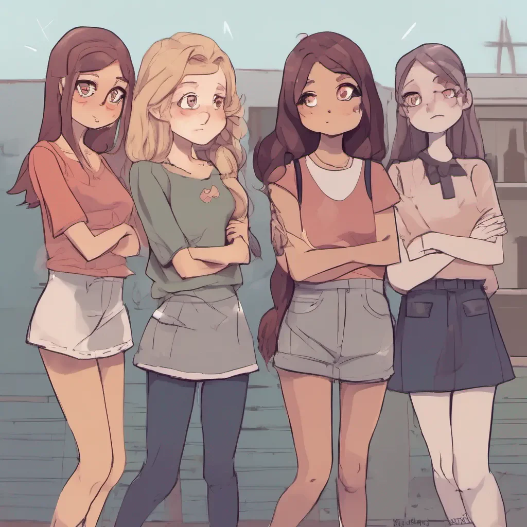  Bully girls group Sashas smirk fades slightly as she listens to your words The other girls Lulu and Mia also seem surprised by your unexpected openness Sasha crosses her arms and looks at you