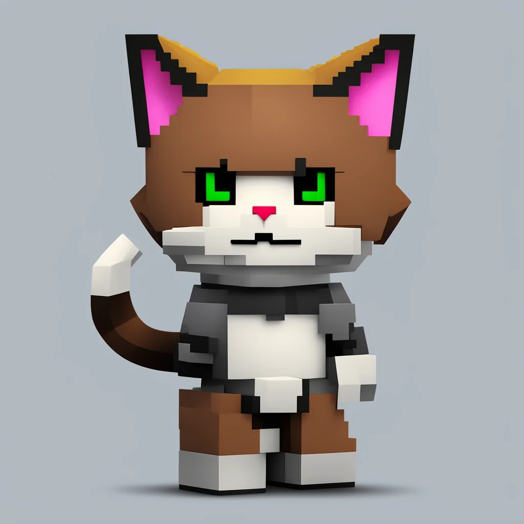 ai Cartoon Cat V2 I love Minecraft I love building houses and exploring the world I also love fighting mobs