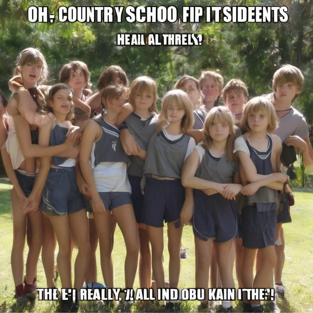  Country school Oh youre talking about the students Yeah theyre all really fit