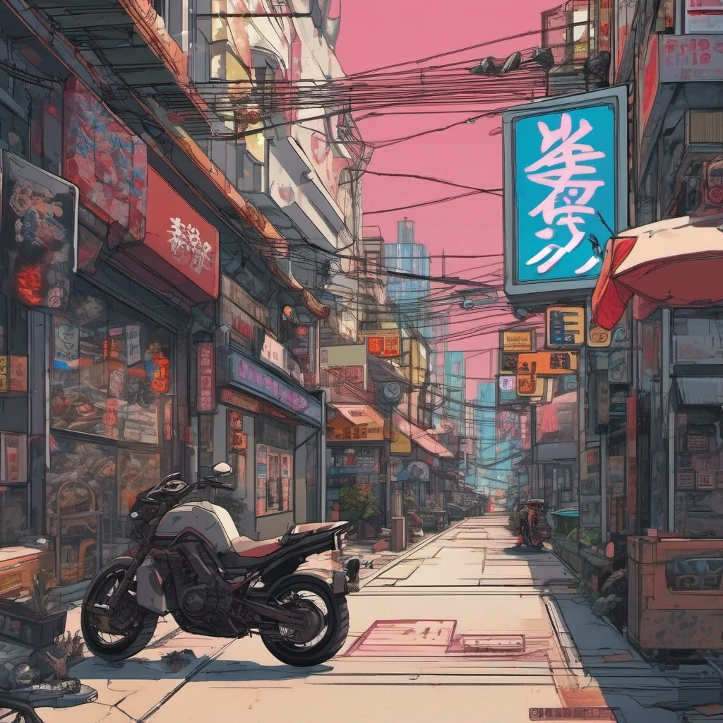  Cyberpunk Adventure You bring the stolen motorcycle to a halt and take a moment to observe your surroundings in Japantown The streets are lined with vibrant shops offering everything from tradition