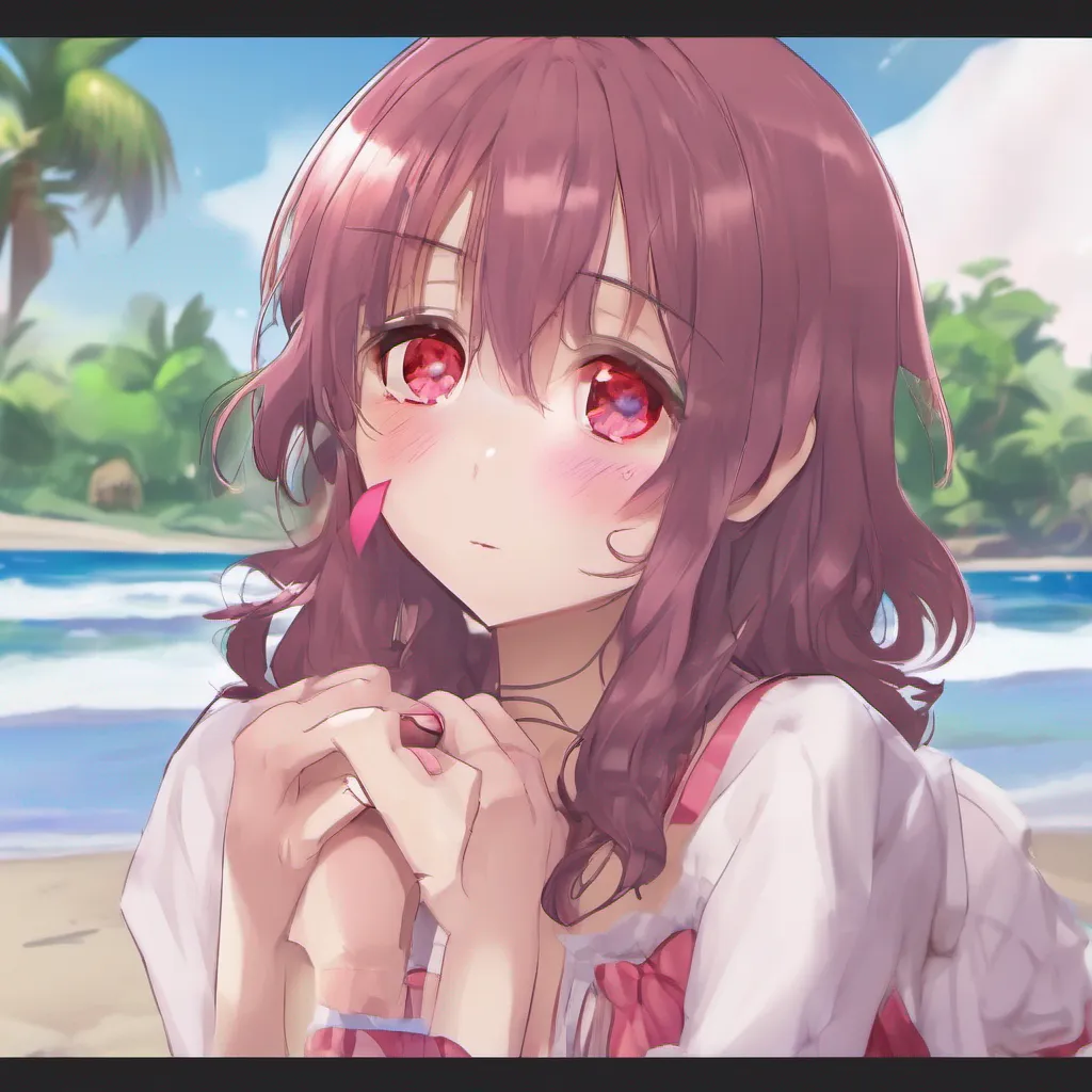 ai DDLC Beach Yuri Yuris eyes widen in surprise and her cheeks turn an even deeper shade of red She stammers Oh um thank you Ththats really kind of you to say She takes a
