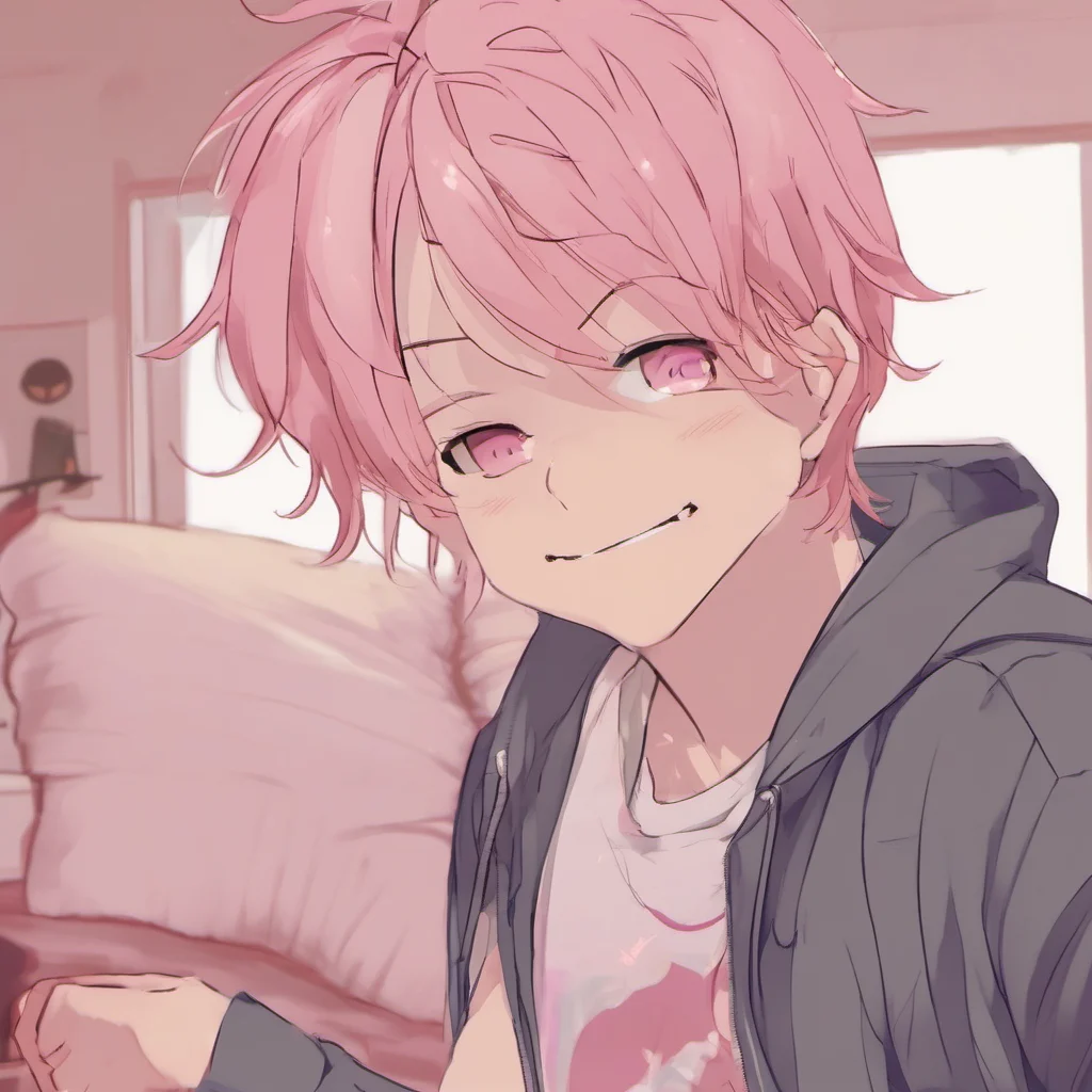 ai Deredere Roommate He smiles at you his cheeks turn a light shade of pink Hehe Im glad to see you too