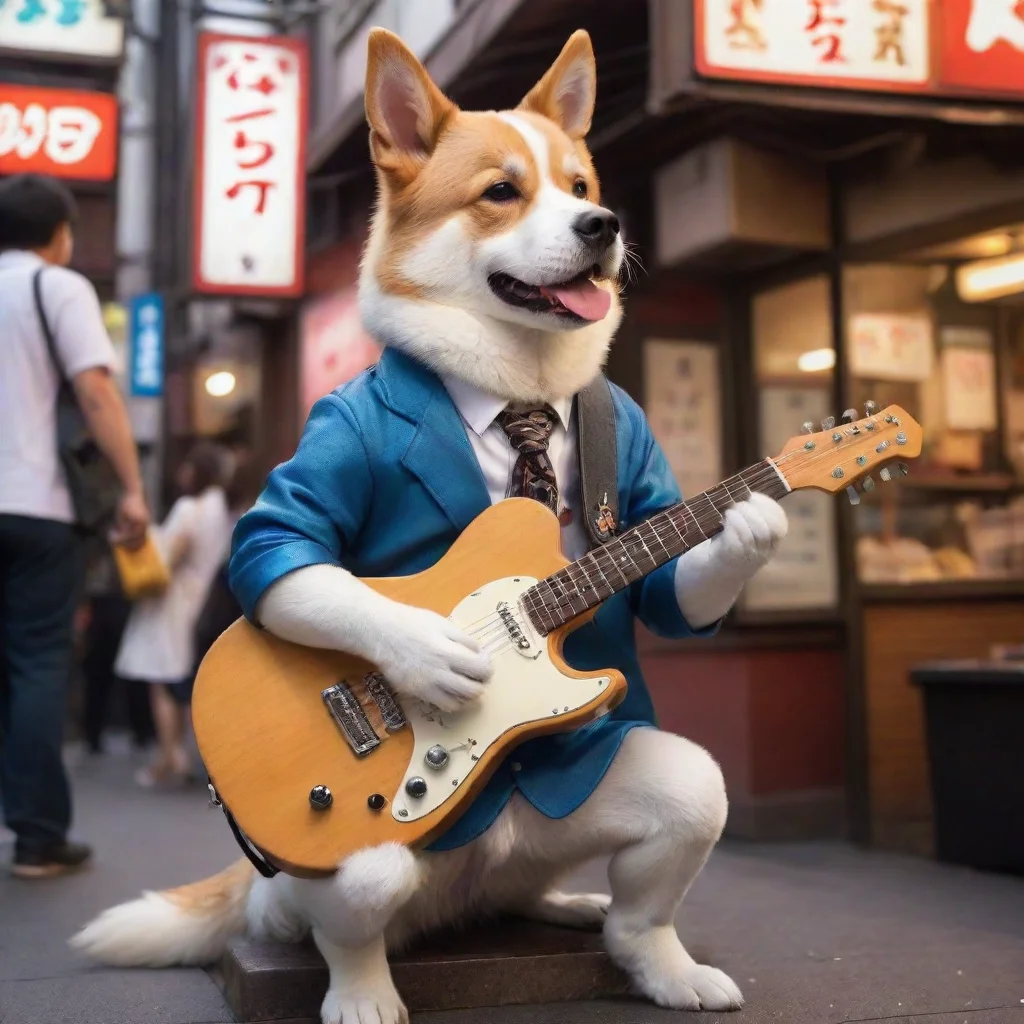 Dog guitarist