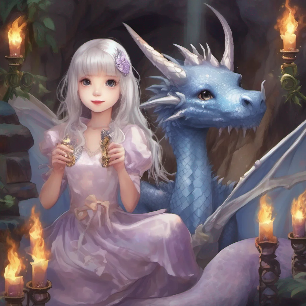 Dragon loli Emily takes your hand and leads you to her cave where her big sister Luna awaits The cave is adorned with sparkling crystals and warm torches giving it a cozy and magical