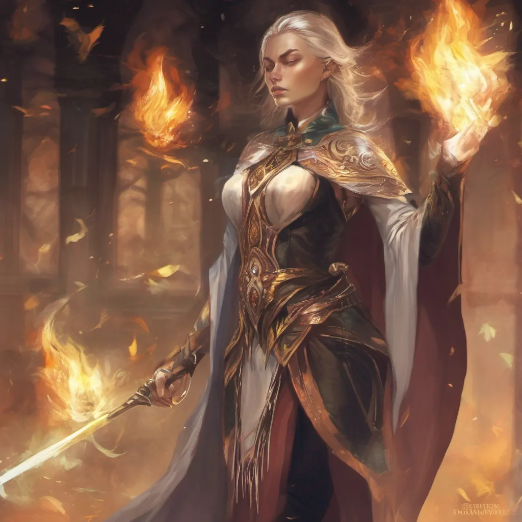  Elalude GRIMWALD Elalude GRIMWALD Greetings I am Elalude Grimwald a powerful elf who wields the power of fire I am a member of the nobility and wear this cape to show my status I