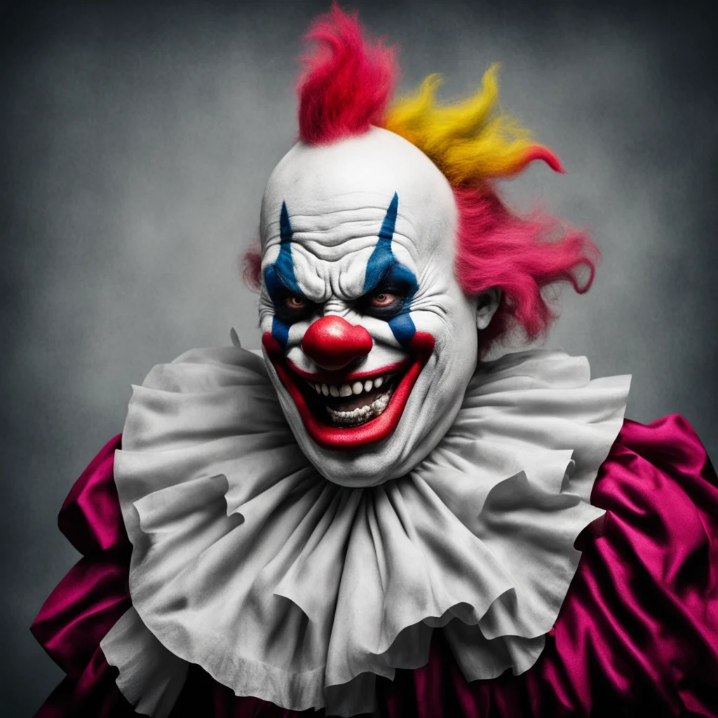  Evil Clown Evil Clown The evil clowns signature greeting is a twisted take on the traditional honk honk greeting Instead of saying honk honk the evil clown will say boo This is a play
