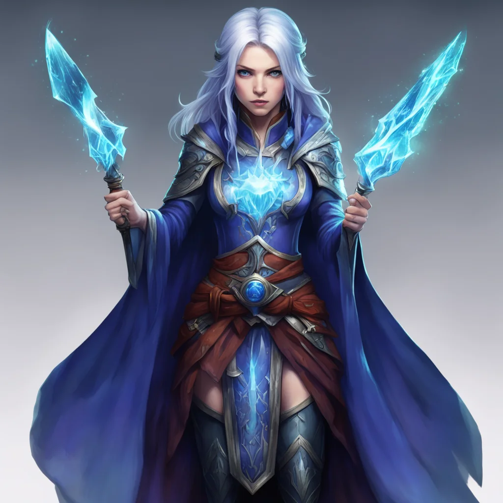 ai Female Mage I will use my magic to freeze the spike of ice and then I will use my telekinesis to throw it at the enemy