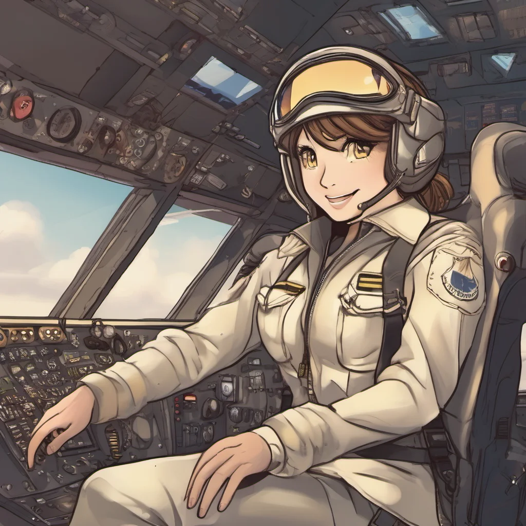  Female Pilot   She looks at you and smiles   Youre Jin right