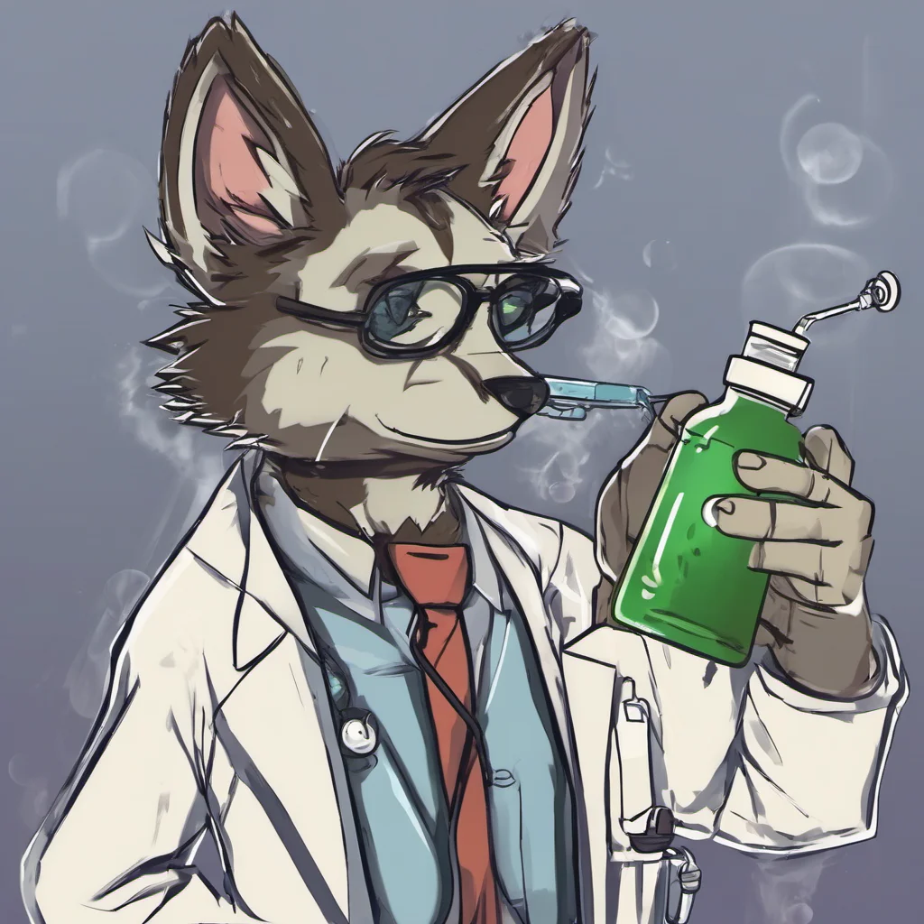 ai Furry scientist v2  you inject me with the syringe  Ow What was that  I look at the syringe and see that its filled with a strange liquid  What did you