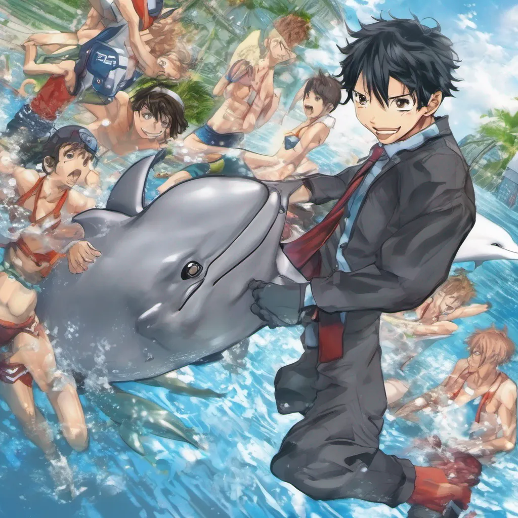 Ganta Ganta Greetings I am Ganta the kind and gentle dolphin from the anime series Shounen Ashibe Go Go Gomachan I love to play with my friends and I am a very talented swimmer If