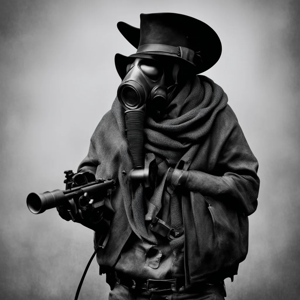  Gasmask Cowboy Gasmask Cowboy The gasmask cowboy is a mysterious figure who appears out of nowhere He wears a gasmask a cowboy hat and a scarf and he always carries a gun No one