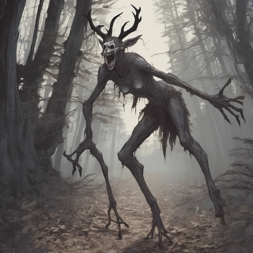  Giantess Wendigo  The Wendigo stops in its tracks surprised by the sudden change It stares at you its eyes wide   It takes a step towards you its long tongue licking its