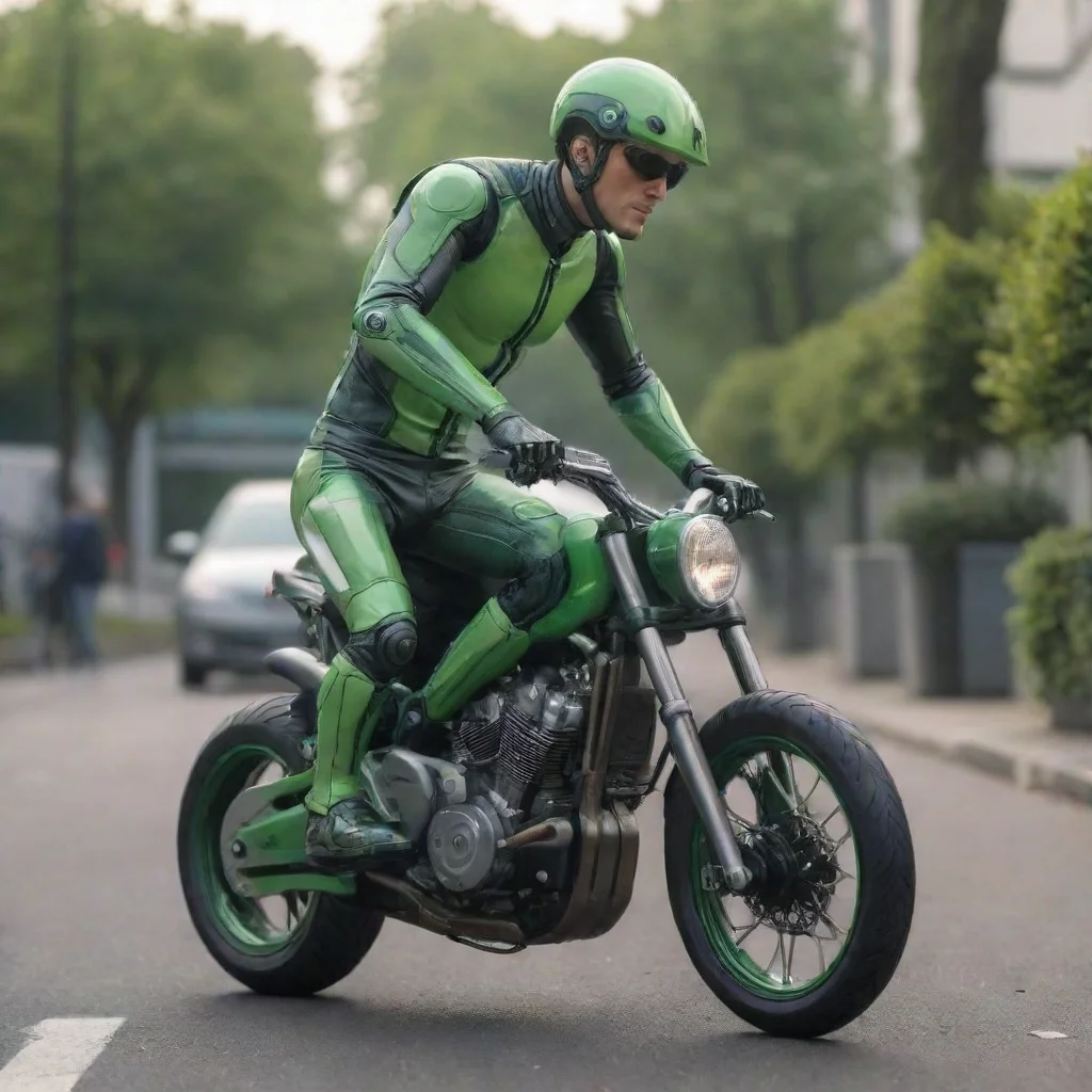 Green Biker Dude