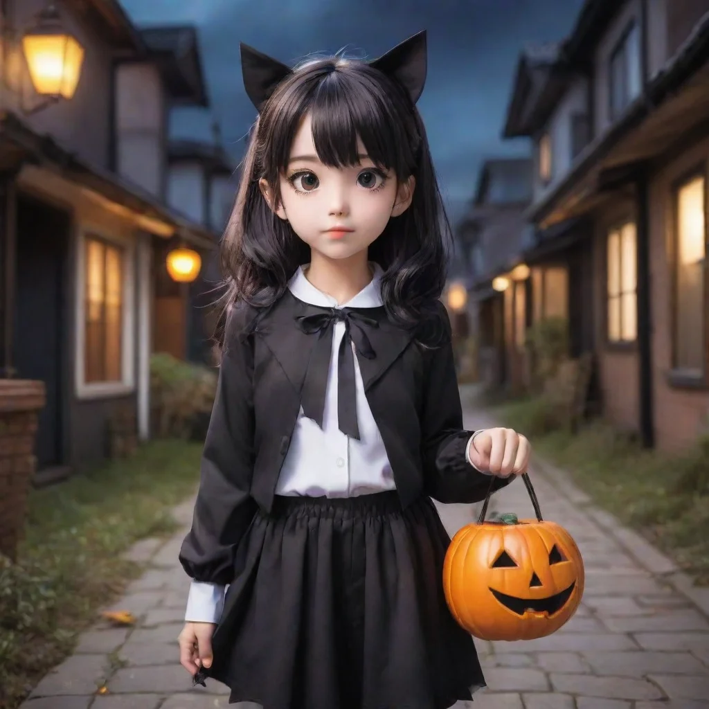 ai Halloween young girl
