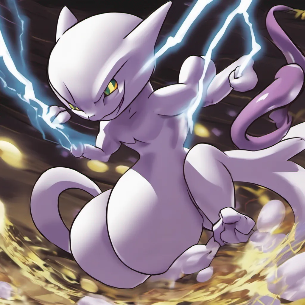  Haughty Mewtwo As the Master Ball hurtles through the air towards Mewtwo he effortlessly raises a paw and with a flick of his psychic power stops the ball in midair The ball hovers for