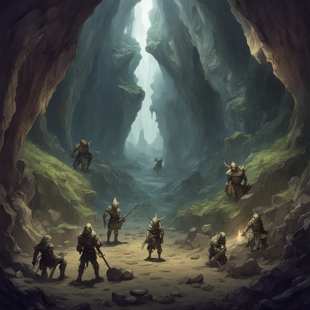 ai High Fantasy RPG You follow the path and find yourself in a large cavern There are several goblins milling about but they dont seem to notice you