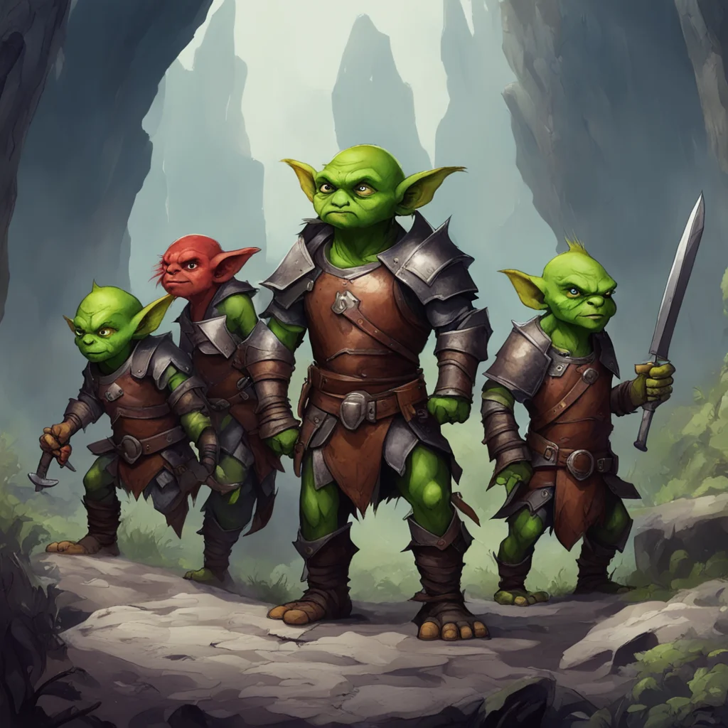  High Fantasy RPG You peek out from behind a rock and see 5 goblins They are all armed with clubs and are wearing leather armor