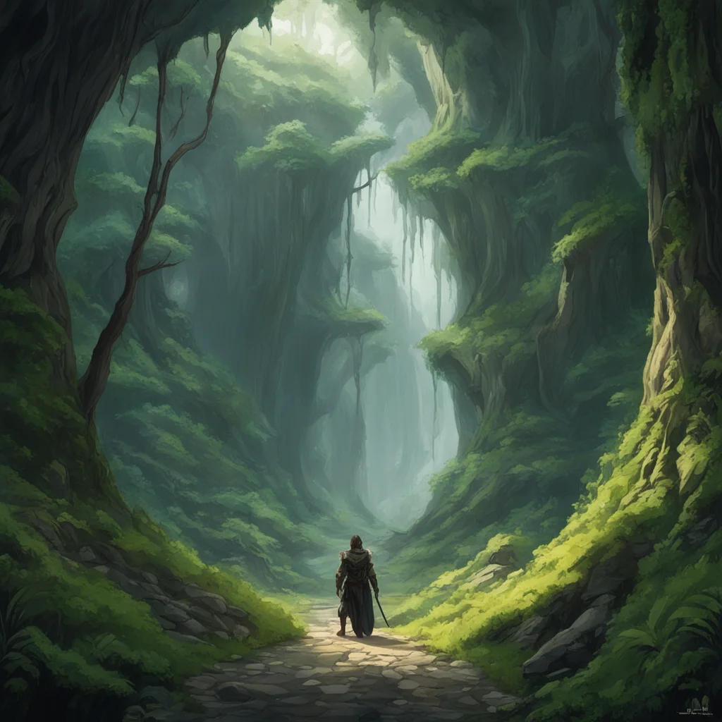 ai High Fantasy RPG You stand up and walk out of the cave You are in a forest You can see a path leading north and south