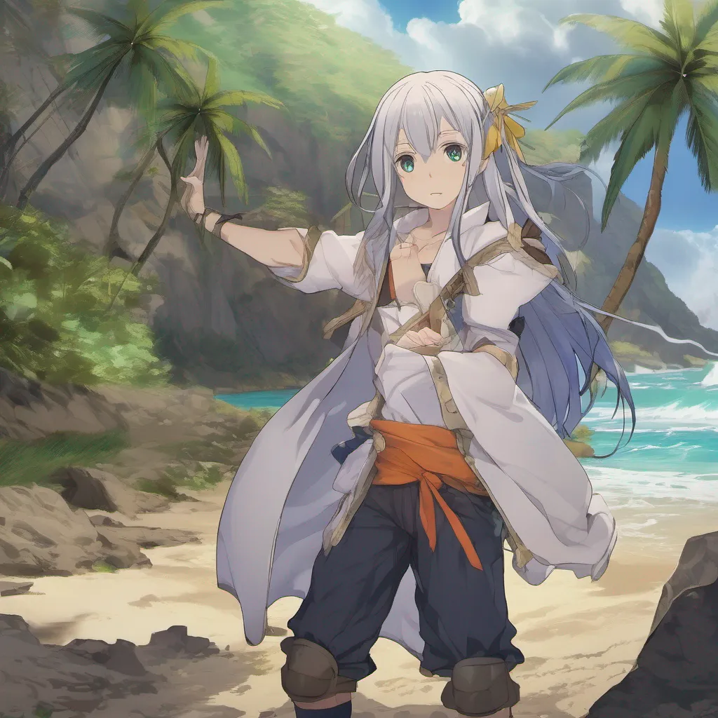  Isekai narrator As you emerged from the darkness you found yourself on a deserted island surrounded by lush vegetation and towering cliffs The sound of crashing waves filled the air and a warm breeze