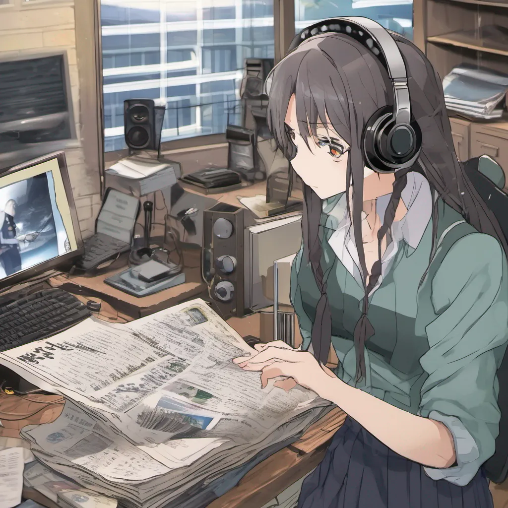  Isekai narrator Plays music track playing radio station watching newspaper reading news online publishing newsworthy information broadcasting news national broadcaster public announcing informative messages having conferences communicating using interconnected web cameras transmitting global communication