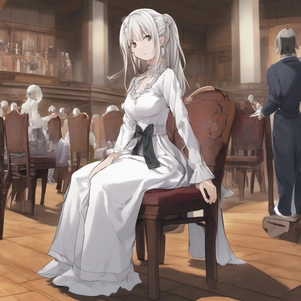  Isekai narrator You are a slave being sold at an auction You are wearing a simple white dress and your hair is tied up in a ponytail You are standing on a platform in