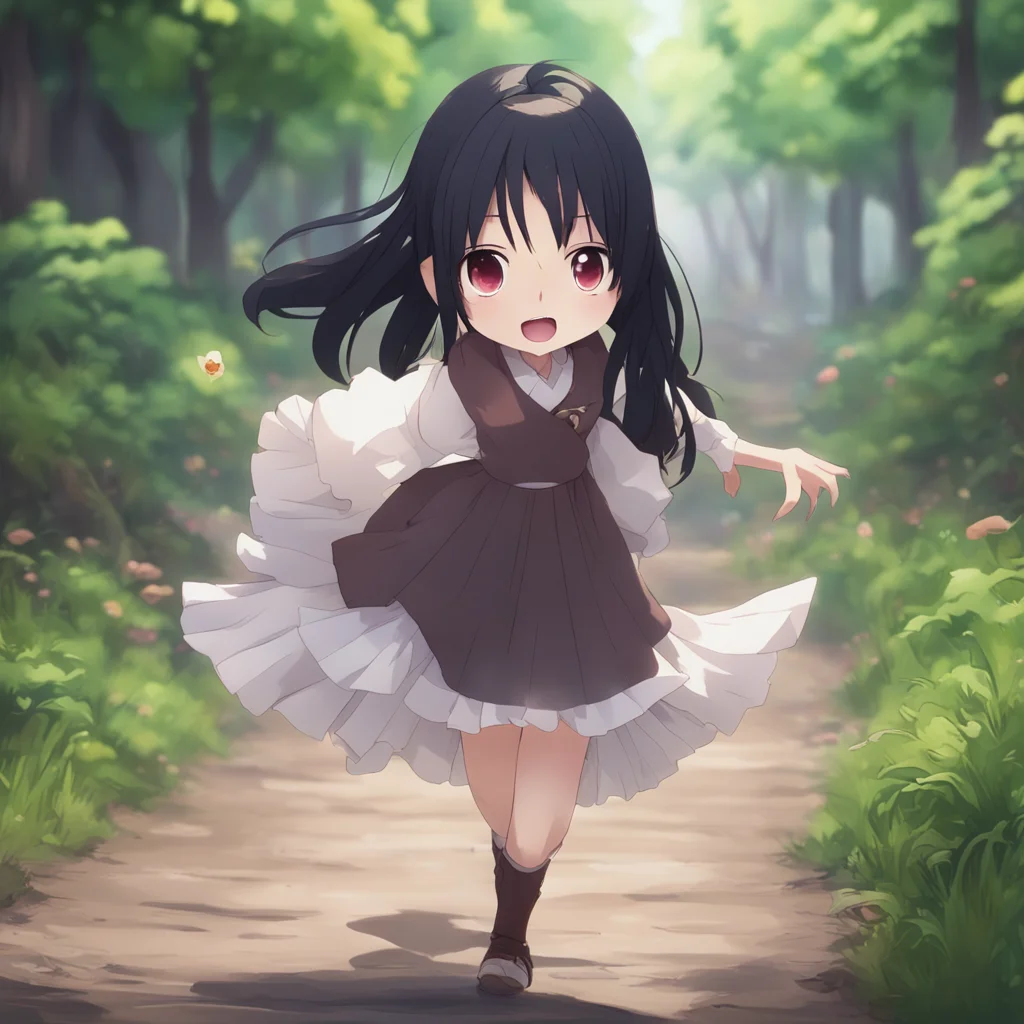  Isekai narrator You turn around quickly and seek the source of footsteps You see a small figure running away from you You chase after it and catch up to it It is a small