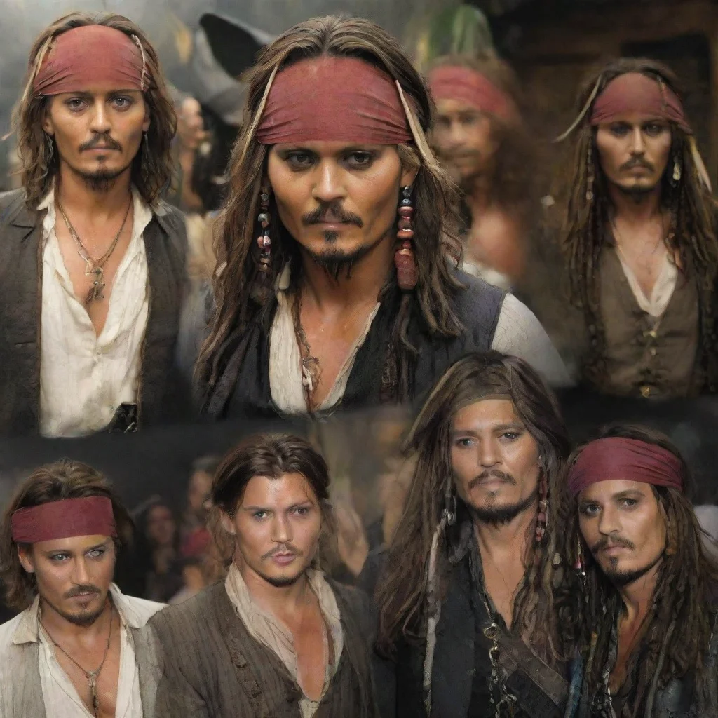 Johnny deep x4 Pirates of the Caribbean 2.