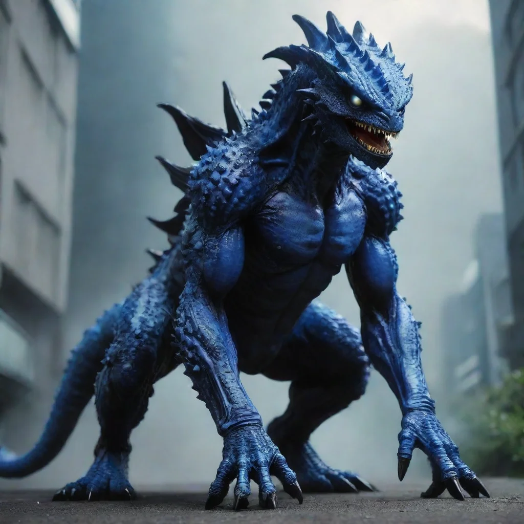 ai Kaiju Generator Blue and Black